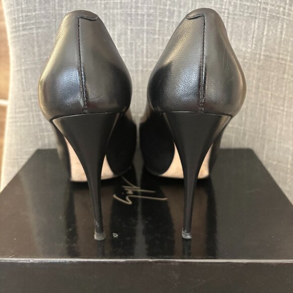 Giuseppe Zanotti Black Peep Toe Heels.  Size 38.5 EU - Picture 4 of 11